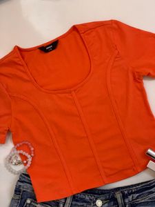 Max Orange Crop Top