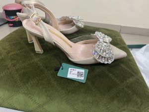New Bow Studdded Detail Heels With Tag