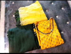 Yellow Kurti Plazo Set