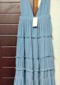 Blue Tiered Maxi Dress