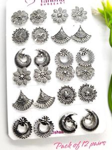 Silver Tone Earring Set