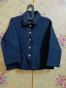 🇳🇿💫🎀Elegant Navy Blue Embroidered Blazer