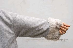 Gray Coat with Luxe Fur Cuffs - Brand New