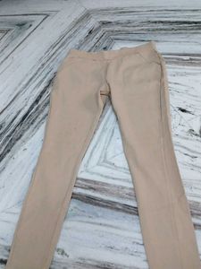 Beige Jeggin For Girls