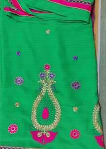 Green Embroidered Saree