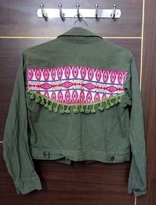 Embroidered Denim Jacket (Never Worn)