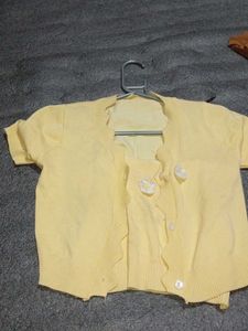 Cute Yellow Cardigan Set