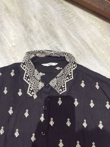 Patterned Black Shirt