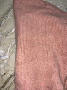 Pink Cropped Turtleneck Sweater