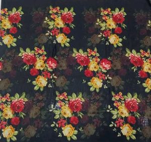 Beautiful Floral Chiffon Saree Black