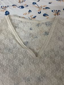 Georgette Off White Top