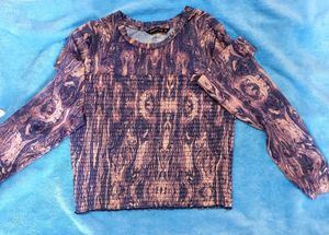 Unique Patterned Long Sleeve Top