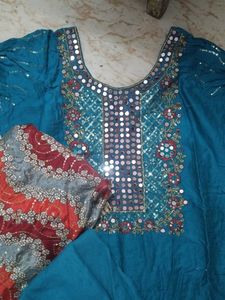 Teal Embroidered Salwar Suit