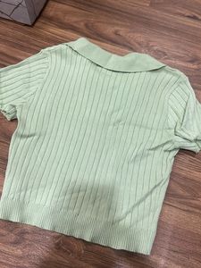 Cute Green Button-Up Top