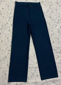 Teal Blue Straight Leg Pants