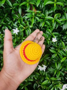 Crochet Straw Hat Keychain