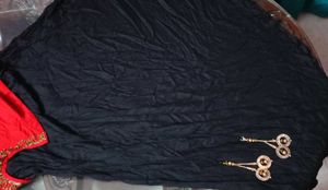 Red &amp; Black Embellished Gown