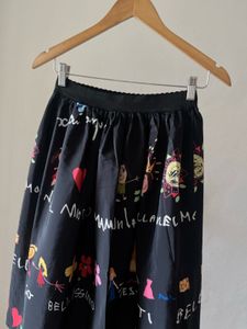 Inspired Children Painting MIKADO Silk MIDI Skirt