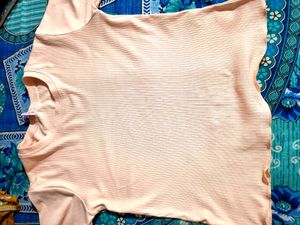 Peach Ribbed T-Shirt