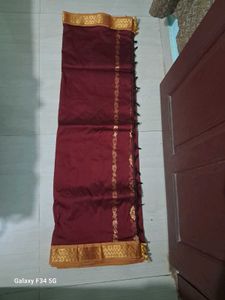 Elegant Vintage Dark Red Saree