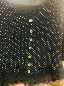 Polka Dot Black Top