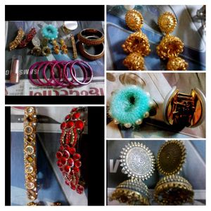 Earrings, Bangles combo pack
