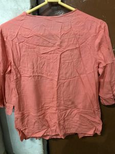 Peach Embroidered Top