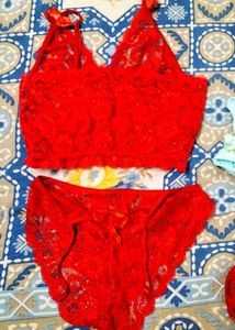 Red Sexy Bra And Panty