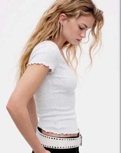 Gray Ruffle Tee