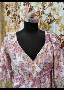 Paisley Print Wrap Dress