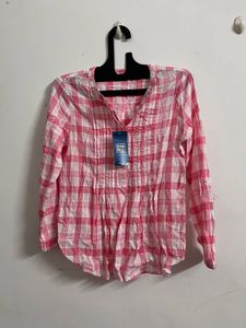 Pink Plaid Top