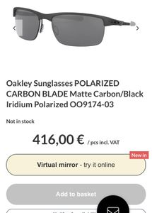 Oakley Carbon Fiber Frame Sleek Black Sunglasses