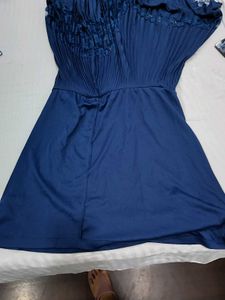 Blue Pleated Skirt