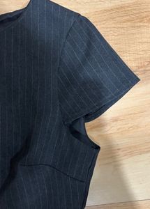 Gray Pinstripe Sheath Dress