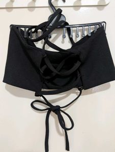 Black Backless Top &amp; Maxi Skirt With Slits