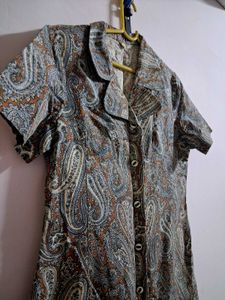Paisley Print Shirt Dress