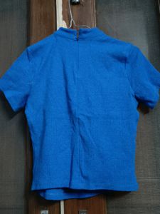 Blue Girl Gang Ribbed Top