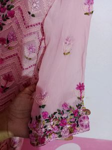 Pink Color Embroidery Suit With Salwar