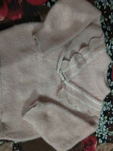 Fluffy Pink Knit Sweater