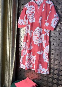 Floral Peach Cotton Coord Set