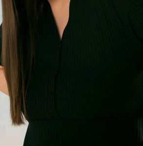 Chic Black Peplum Top