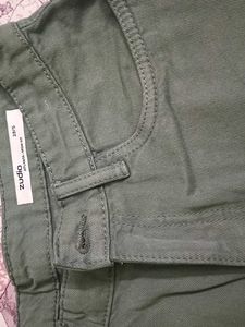 Olive Green Wide Leg Jeans
