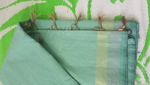 Aqua Green And Navy Blue Combo Saree