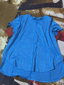 Blue Layered Hem T-Shirt