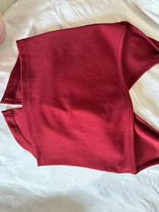 cherry red halter neck top