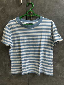 Blue And White Striped Tshirt