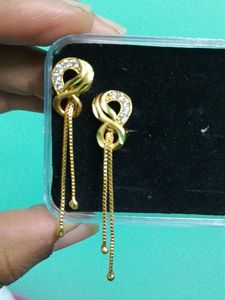 Gold Infinity Drop Earrings