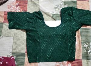 Emerald Green Readymade Saree Blouse