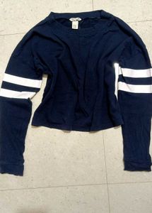 Navy Striped Cuff Sweater