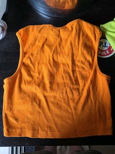 Orange Cutout Tank Top